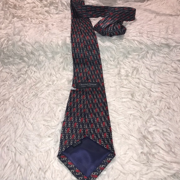Christian Armand tie blue and red - Picture 2 of 4